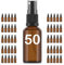 Essenciales Bote Spray Pulverizador de Cristal Ambar - 50 Botellas, Atomizador Recargable - 10ml