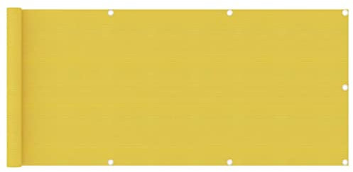 Hovothy Paravento da Balcone 75x500 cm Frangivento Balcone Ringhiera Telo Privacy Giardino Telo Frangivista Telo Oscurante Protezione Copertura Balcone in HDPE Giallo