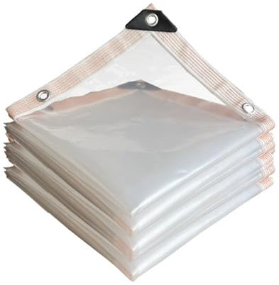 Heavy Duty Transparent Tarpaulin Cover Mono Sheet Clear,Waterproof Furniture Caravan Cover Sheet,Rainproof Reinforced Clear Tarp Cover with Eyelets for Garden Outdoor Camping (2 x 3 m)