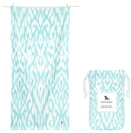 Dock & Bay Strandhandtuch - Schnell trocknende Mikrofaser, ohne Sand - Kompakt, Leicht - 100% recycelt - Inklusive Beutel - Soft Seafoam - Extra Large (200x90cm, 78x35)