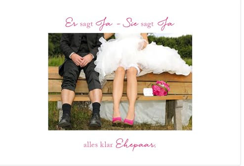 Hochzeitskarte für Braut & Bräutigam - Stilvolles Design zum Ja-Wort, Glückwünsche zur Ehe - mit Umschlag