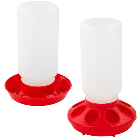 KCT Chicken Feeder & Drinker Set 1kg/1L Poultry Trough Feeding Bowl Waterer
