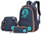 Kono Luminous School Backpack 3-in-1 Set, Anime Boys Schoolbag Crossbody Bag Pencil Case, 15.6 Laptop Rucksack for Students Teens Girls (Navy)
