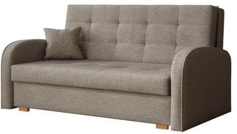 Mirjan24 Schlafsofa Viva Gold III mit Bettkasten, Bettsofa, 3 Sitzer Polstersofa mit Schlaffunktion inkl. Kissen, Sofa, Sofagarnitur, Farbauswahl, Wohnlandschaft (Aragon 20)