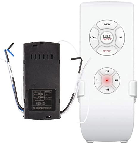 Harbor Breeze Deckenventilator Fernbedienung Set, Universal Fernbedienung für Ventilator mit Licht, 3 Geschwindigkeiten, Dimmer, Timer, Wandhalterung