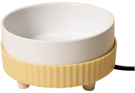 Heated Dog Bowl 350ML Heated Water Bowl for Dogs Heated Pet Bowl Provide Drinkable Water in Winter Thermal Bowl for Dog Cat Rabbit Chicken Duck Squirrel Yellow Base Heated Water Bowl Heated Cat