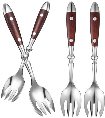 Gatuida 4 Piezas Tenedor De Mezcla De Ensalada Cuchara De Cena Cucharas para Servir Ensalada Utensilios para Ensalada Cuchara para Servir Comida Tenedor De Fideos Acero Inoxidable 430