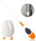 Diving Duck Brosse Toilettes WC en Silicone avec Support - Manche Long pour Salle de Bain - Balayette Montage Mural/au Sol (Blanc)