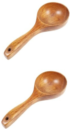 Amosfun 2st Löffel Aus Holz Wasserkelle Shampoo-schöpfkelle Wasserschöpfer Chinesische Teewerkzeuge Küchenkellen Japanischer Suppenlöffel Wasserschöpfkelle Matcha-löffel Hölzern