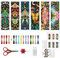 ORIGACH 6 Stück Lesezeichen Kreuzstich Kits, Motte Anfänger Kreuzstich Set Mit Anleitung Vorgedruckt Lesezeichen Kreuzstich Set für Erwachsene, 20x6 cm