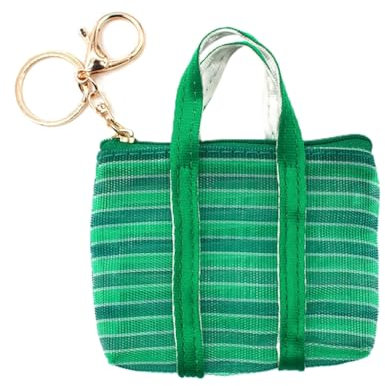 Qsvbeeqj Fischernetz-Anhänger in Taschenform, Münzbörse, Schlüsselanhänger, Fischnetz-Münze, Geldbörse, Schlüsselanhänger, für Auto und Kopfhörer, 4 x Grün, groß