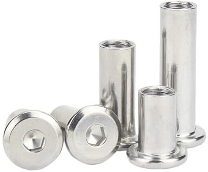 Cilky Metallschrauben 10 Teile/los M4 M5 M6 M8 Edelstahl Flache Hex Hex Buchse Kopf Möbel Niet Stecker Einsatz Joint Hülse Kappe Mutter(25mm x10pcs,M5)