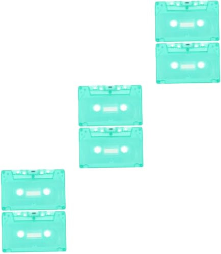 Housoutil 5sets Blank Tape Vintage Cassette Tapes Blank Cassette Ornaments Blank Cassette Tapes for Decoration DIY Cassette Decor Blank Cassettes Cassette Tape Material Light Green 2pcs*5