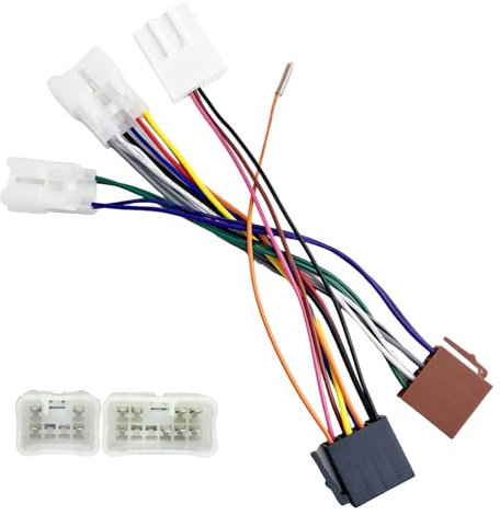 16Pin Aftermarket Stereo Wiring Harness for Toyota 1998-2006, 8Pin+8Pin Android Car Stereo Harness Adapter for Fit Highlander Camry RAV4 Corolla Land Cruiser Car Radio Stereo Wiring Harness with SWC