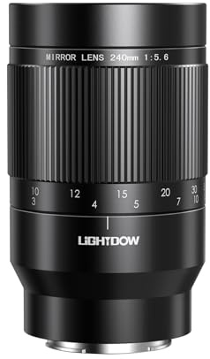 Lightdow 240mm F5.6 Reflex Lens - Telephoto Manual Focus for Nikon F Mount DSLR Cameras D7500/D7200/D5600/D5500/D5300/D5200/D5100/D3500/D3400/D3300/D3200/D850/D810/D800/D750/D610/D500/D60/D6/D5/D4