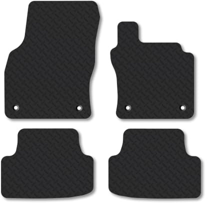 Compatible with VW Golf (2020+) 5mm Rubber Car Mats | Heavy Duty Rubber Tailored Fit Floor Mats Full Coverage Durable Waterproof Accessories Easy Clean Anti Slip Made in the UK