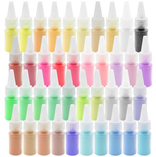 Woohome Sand Art Kit, Bunte Sandflaschen, Gefärbter Sand für Sandkunst, Sandmalerei Spielzeug für Malerei, Kunsthandwerk, Dekor (40 Farbe)