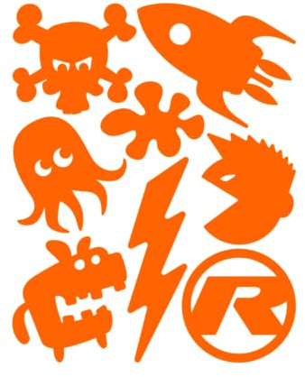 Riesel Design- „re:Flex“ Fahrrad Reflektoren/Aufkleber Fahrrad/reflektierende Folie & Reflektor Aufkleber für Fahrräder oder Helme/Reflection Bike Sticker für Sicherheit (Rascal orange)