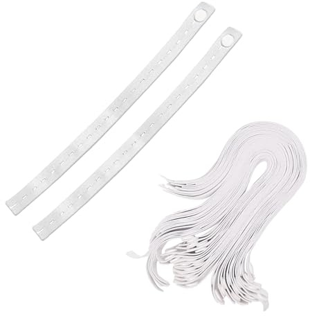 Wumuzai 50 PCS Roll-up Clothing Storage Elastic Band with Button & Buttonholes, Adjustable Fold over Elastic Belt, Bed Sheet Organizer Straps for Clothes Closet Blanket, Travel Space Saver, White