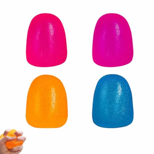 4 Stück Quetschball, Quetschball Kinder, Anti Stress Bälle, Stressball Kinder, Ideal für Kind und Erwachsene Zur Entspannung und Konzentration(4x4x4.5cm)(Rosa, Lila, Gelb & Blau )