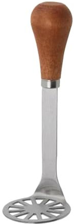 Kartoffelstampfer, Bananenstampfer, Edelstahl, multifunktional, Lebensmittelzerkleinerer mit Holzgriff, für, Obst, Eier, Reis, kompakt und einfach zu bedienen, 14 x 5 x 5 cm, 48 g