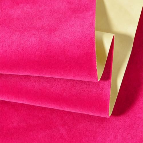 20cmx148cm Rose Red Felt Fabric Self Adhesive Felt Sheet Sticky Back Sheet for Box Drawer DIY Crafts