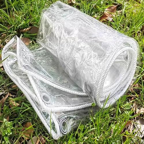 YWBXSHKD PVC Plane Transparent Mit öSen 2.5x6m, Abdeckplane Durchsichtig Regenschutz Balkon Regenplane, Wasserdicht Wetterfeste FüR AußEnbereich Pavillon Seitenwand Outdoor