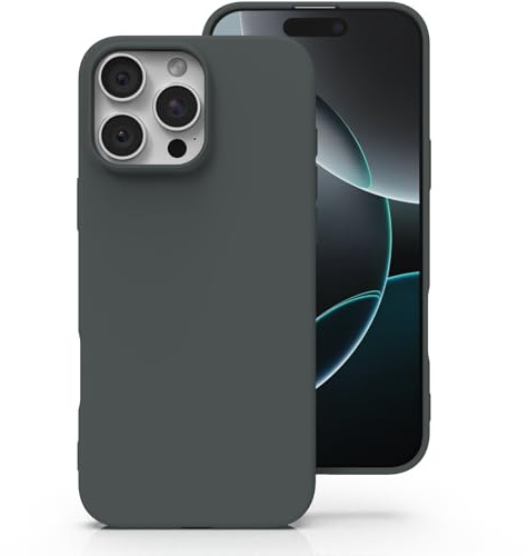 Zuvirelx Silicone Case for iPhone 16 Pro - Charcoal Gray | Thin, Non-Slip, Soft Grip, Minimalist, Shockproof, Pocket-Friendly