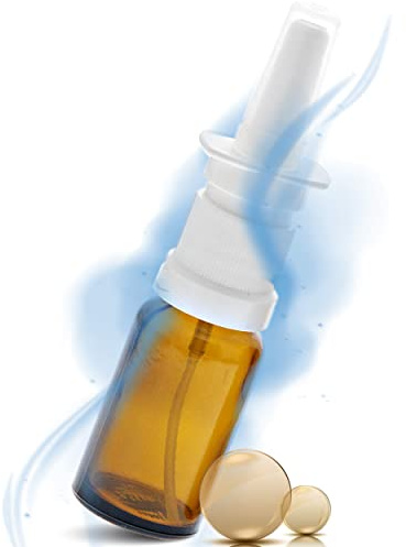 Leere Nasenspray-Flasche mit Fingerzerstäuber Kosmetex Sprühflasche Braunglas Vaporizer, 20ml, 1x 20ml