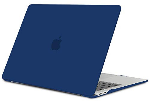 TECOOL Cover per MacBook Air M1 (A2337) e MacBook Air 13 Pollici Retina 2020 2019 2018 (A2179 A1932), Custodia Rigida Protettiva Sottile in Plastica Superficie Opaca, Blu Navy