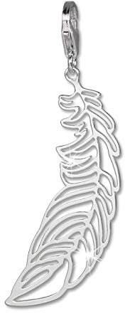 SilberDream Ketten Anhänger Charm Feder 925 Echt Silber Schmuck D2FC802 EIN schönes Geschenk zu Weihnachten, Geburtstag, Valentinstag für die Frau