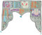 GURU SHOP Orientalischer Wandbehang, Indischer Türbehang, Wimpel Wandteppich, Wanddekoration, Tür Deko Einzelstück 100x80 cm - Design 13, Türkis, Baumwolle, Wandtaschen & Wandbehänge