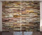ABAKUHAUS Marmor Rustikaler Gardine, Städtische Brick Slate Wand, Schlafzimmer Kräuselband Vorhang mit Schlaufen und Haken, 280 x 225 cm, Beige Grau