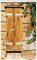ABAKUHAUS Rustikal Schmaler Duschvorhang, Land Fensterläden, Badezimmer Deko Set aus Stoff mit Haken, 120 x 180 cm, Beige Grün