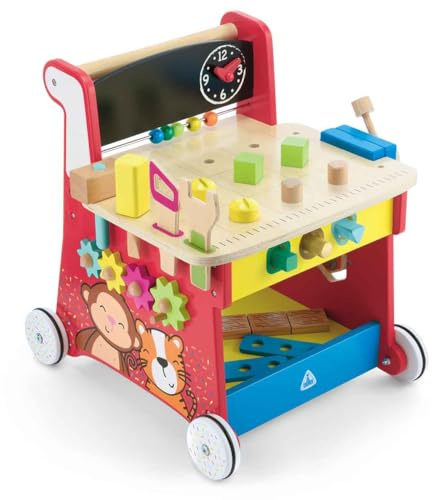 Early Learning Centre Wooden Activity Workbench, Encourages Standing, Moving, and Discovery, Suitable for Age 1 and Over, Ideal for Toddlers, Young Children, Boys, and Girls