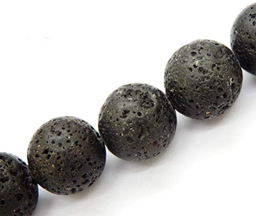 Fukugems Naturstein perlen für schmuckherstellung, verkauft pro Bag 5 Stränge Innen, Black Lava 8mm