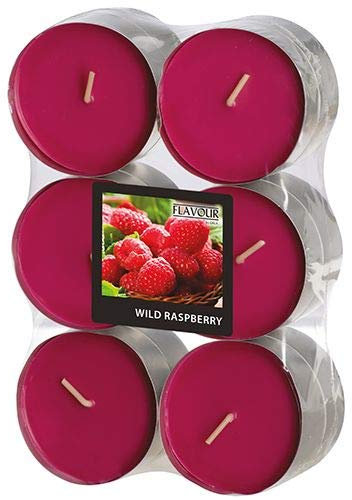 Gala Flavour by GALA Maxi Duftlichte Ø 58 mm, 24 mm weinrot - Wild Raspberry 96925 Riesen-Teelichte Duftkerzen, 144 Stück