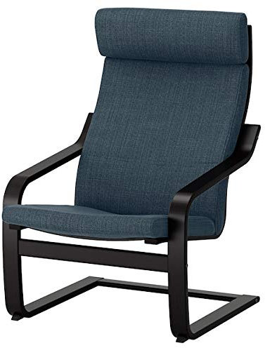 POÄNG Sessel, schwarz-braun, Hillared dunkelblau, 68x83x100 cm strapazierfähig und pflegeleicht Stoffsessel Sessel & Chaiselongue Sofas & Sessel Möbel Umweltfreundlich