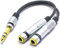 VITALCO Adaptador Splitter Divisor Jack 6,3 Enchufe TRS Macho a 2X Jack 6,3 Estéreo Hembra Cable 15cm