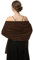 Baoqiya Damen-Schal und Tücher für Abendkleid, Chiffon, weich, elegant, seidig, Pashmina, Hochzeit, Brautschal, Braun, Length(79) * Width(19)