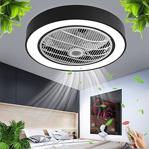 HYQJUNE Moderne Deckenleuchte LED Deckenventilatoren Mit Beleuchtung Nordic Schlafzimmer Fan Licht Leise Mit Fernbedienung Dimmbar Fan Deckenlicht Wohnzimmer Kinderzimmer Ventilator Deckenlampe
