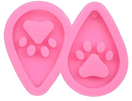Porte-clés en résine époxy en forme de patte de chien - Pour boucles d'oreilles - Pendentif - Moule en silicone - DIY - Artisanat de bijoux - Moules en résine et silicone