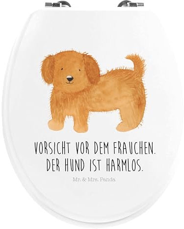Mr. & Mrs. Panda Motiv WC Sitz Hund Flauschig - Geschenk, Hundemama, Hundebesitzer, niedlich, Klobrille, Toilette, WC-Sitz, Sprüche, Hunderasse,
