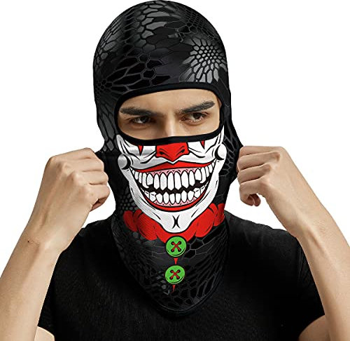 Cody Lundin Sturmhaube, Vollgesichtsmaske, coole Sonnenschutz, Abdeckmaske, langer Hals, atmungsaktiv, Skimaske, Motorradmaske für Herren und Damen, Halloween, Cosplay, Outdoor-Sport, Radfahren,