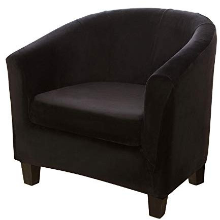 Topchances Tub Club Stuhlbezüge, halbrund, Sesselbezug, Sofabezug, Stretch-Samtstoff, weich, waschbar, Möbelschutz für Bartheken (3119)