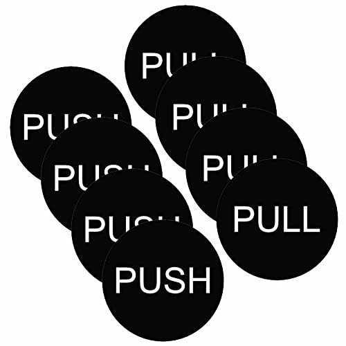Haobase 4 Pairs Push - Pull Door Sign - Self Adhesive Vinyl Sticker (7cm x 7cm)