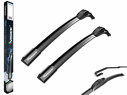 VISEE HEXA Flachbalkenwischer, Front Scheibenwischer 2er Set, für vorne, Halter Typ KH001, Blattgröße 550/450 mm, UV-beständig