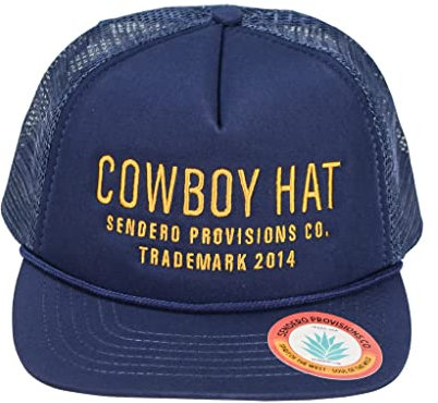 Sendero Provisions Co. Cowboy verstellbare Snapback-Schaumstoff-Truckermütze mit gesticktem Design und Netzrücken für Atmungsaktivität (Marineblau/Gelb) – Einheitsgröße, Marineblau, Einheitsgröße