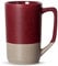 SHOWFULL 16oz Large Coffee Mug, Two Color Combination Big Ceramic Tea Cup with Large Handle with White Speckled for Men Women Restaurant Home Office Hot Drinks, Red