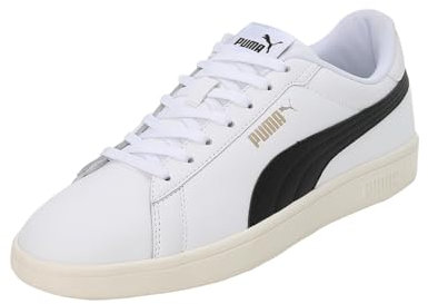 Puma Smash 3.0 L Unisex Sneaker , Puma White Puma Black Puma Gold Frosted Ivory, 42 EU